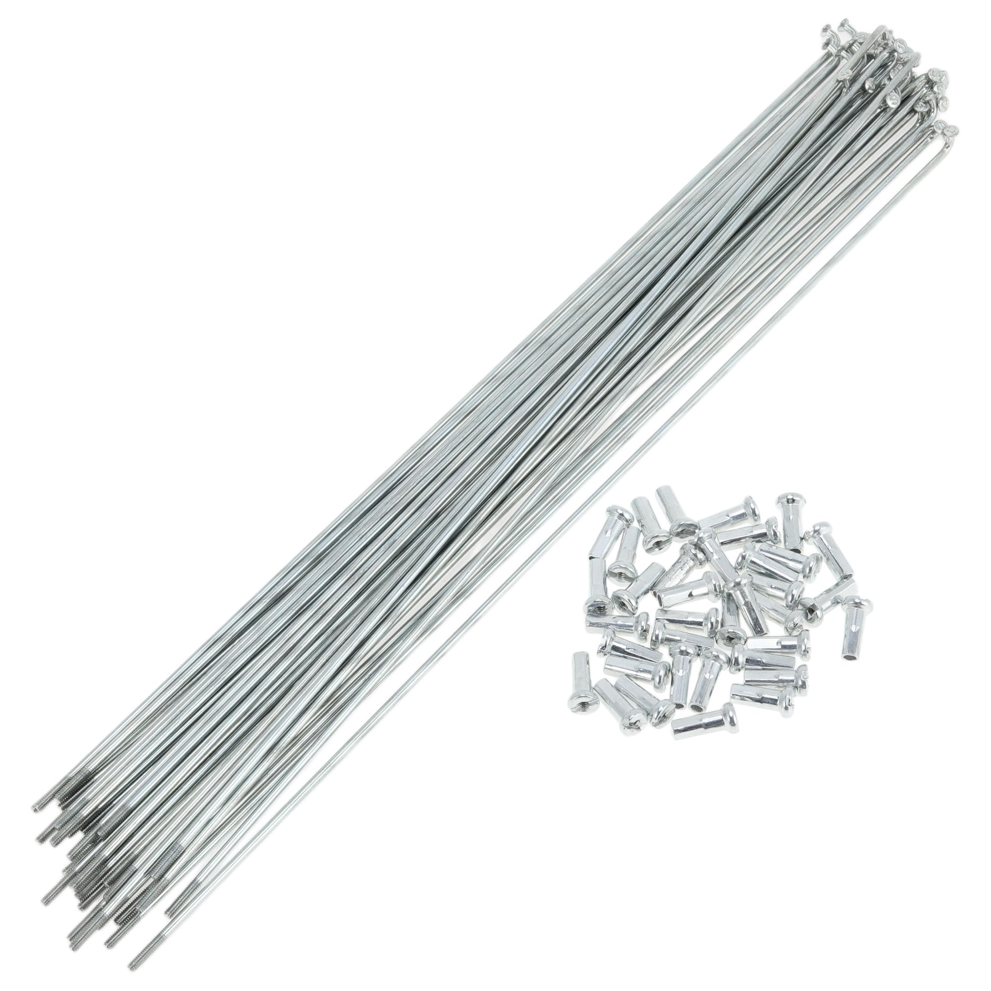 A ABSOPRO 36 Set 14G Bicycle Spokes 269mm Bike Wheel Spokes Galvanized Carbon Steel Silver Tone