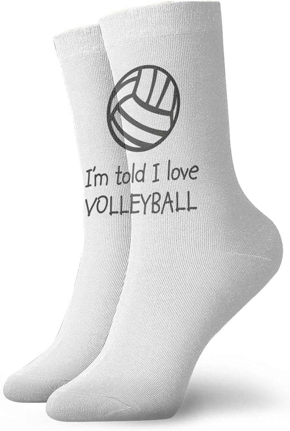 I'm Told I Love Volleyball Men Women Socks Tube Dress Crew Short Hose