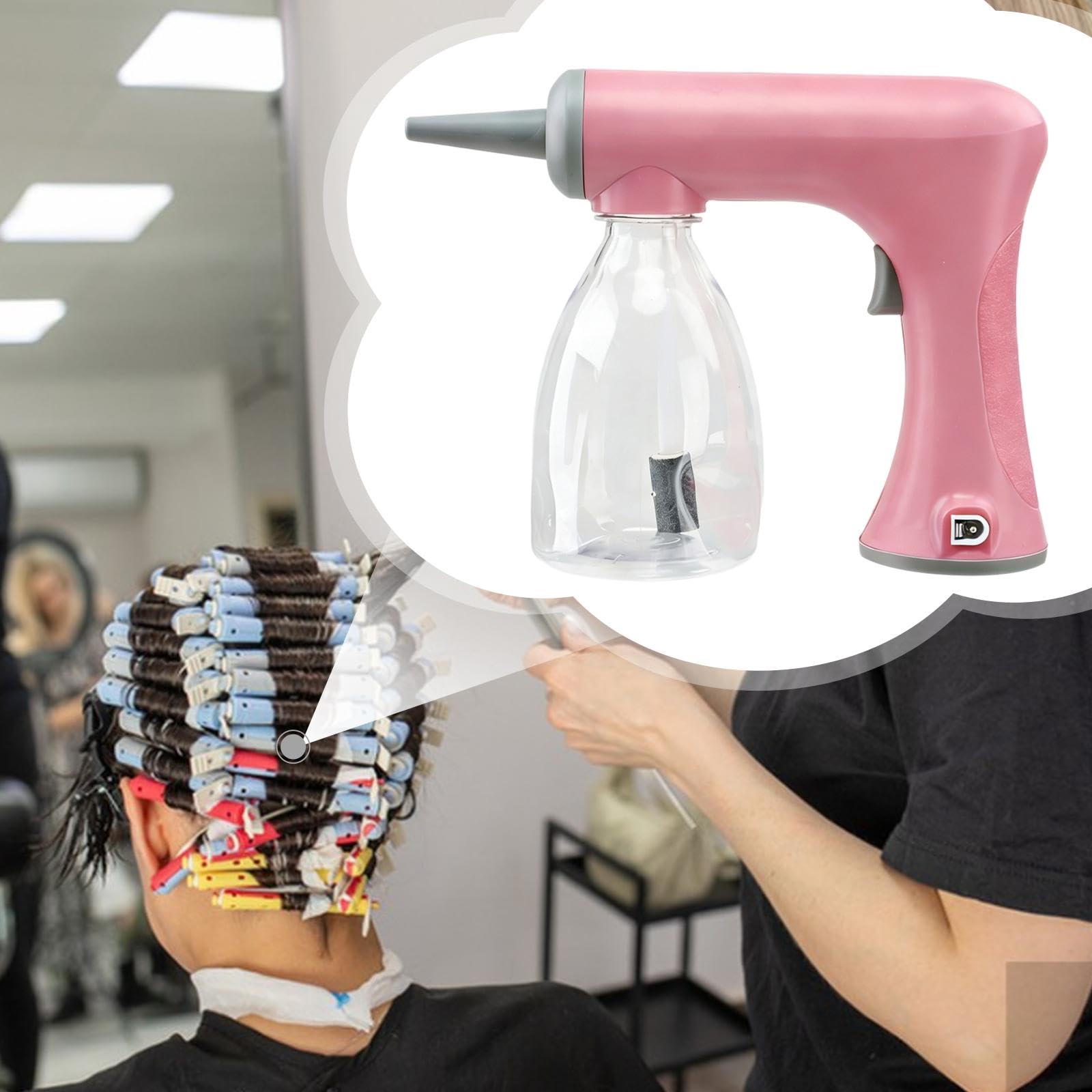 Foaming Maschine Bubble Gerät Perming Elektrisches Styling Zubehör Professionelles Haarstyling Werkzeug Aus Beständigem Pp für Gleichmäßige Schaumerze, Rosa