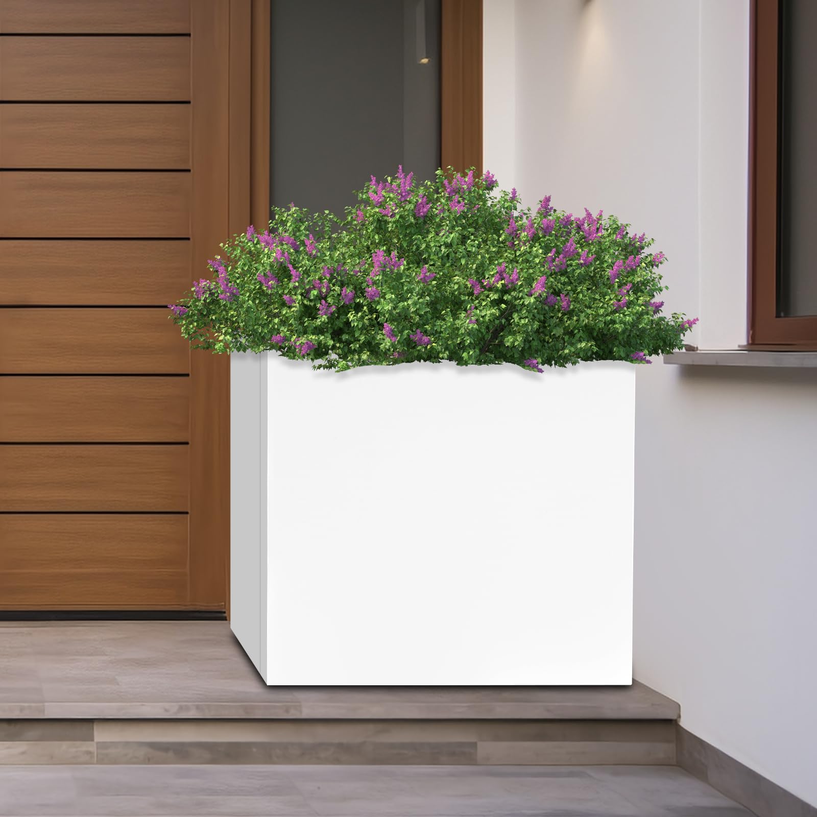 Amazon.com : NeNchengLi White Steel Planter Box Square Outdoor