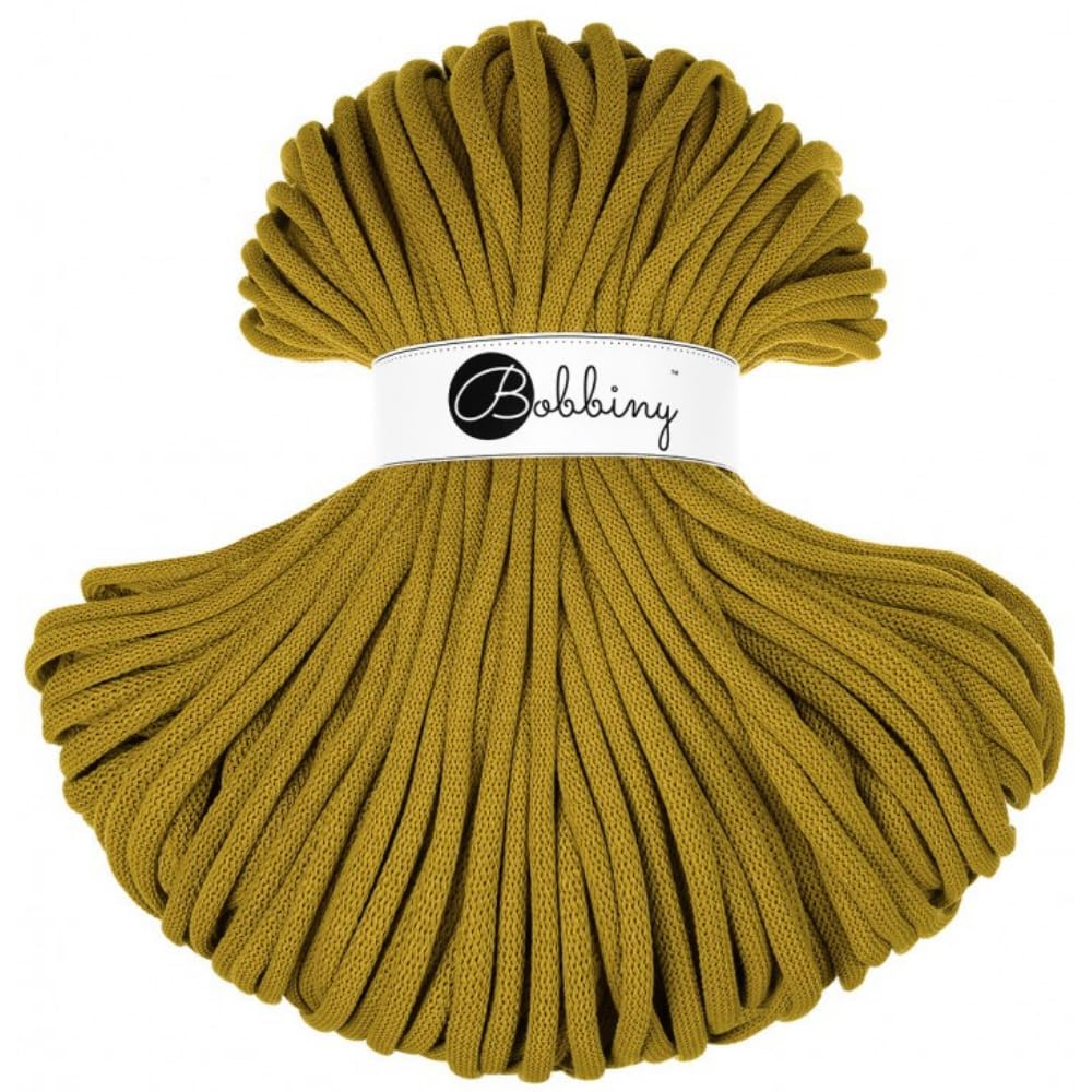Bobbiny Jumbo 9mm Braided Macrame Cord (Spicy Yellow) 100m — image 1