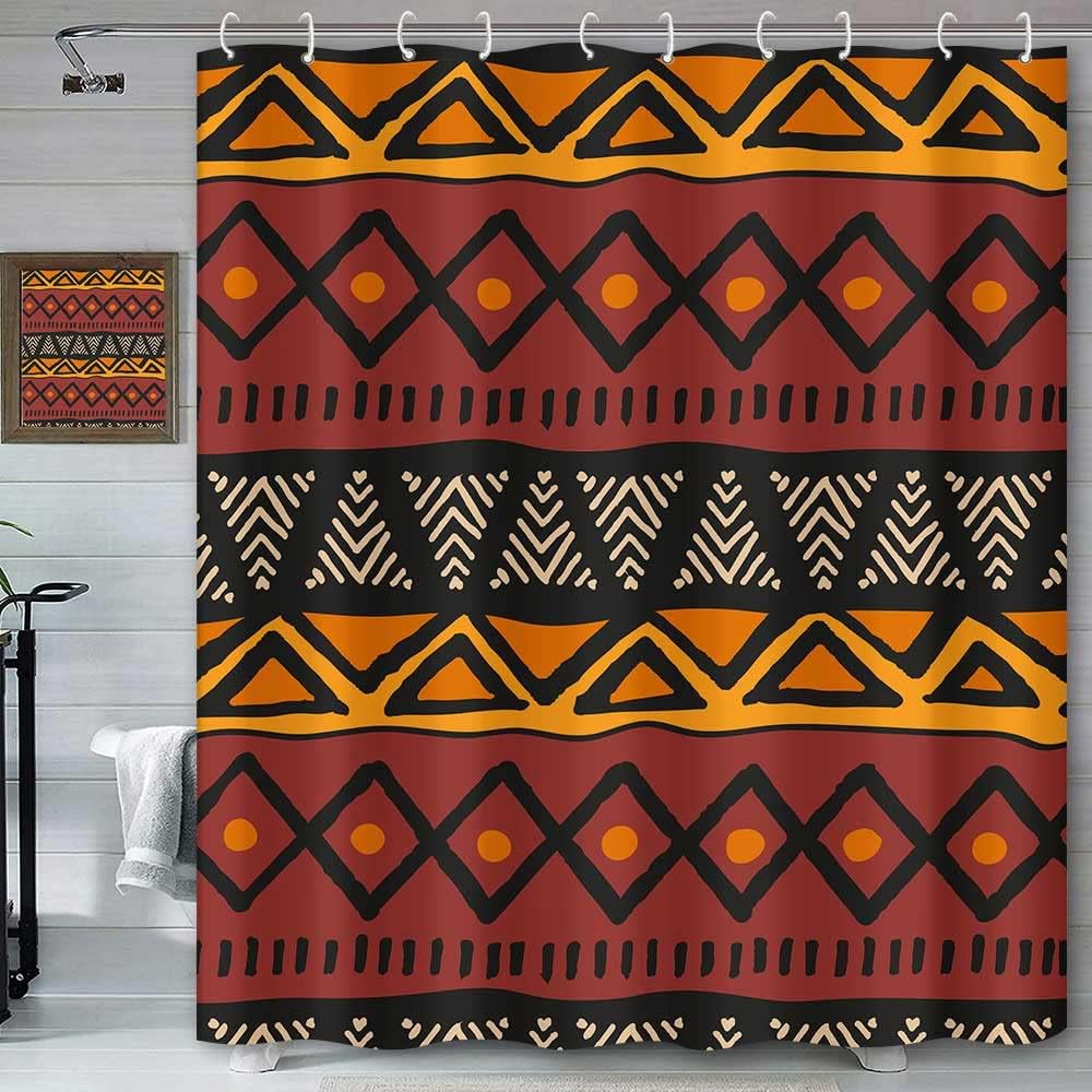 Amazon.com: African Mud Cloth Shower Curtain for Bathroom, African ...