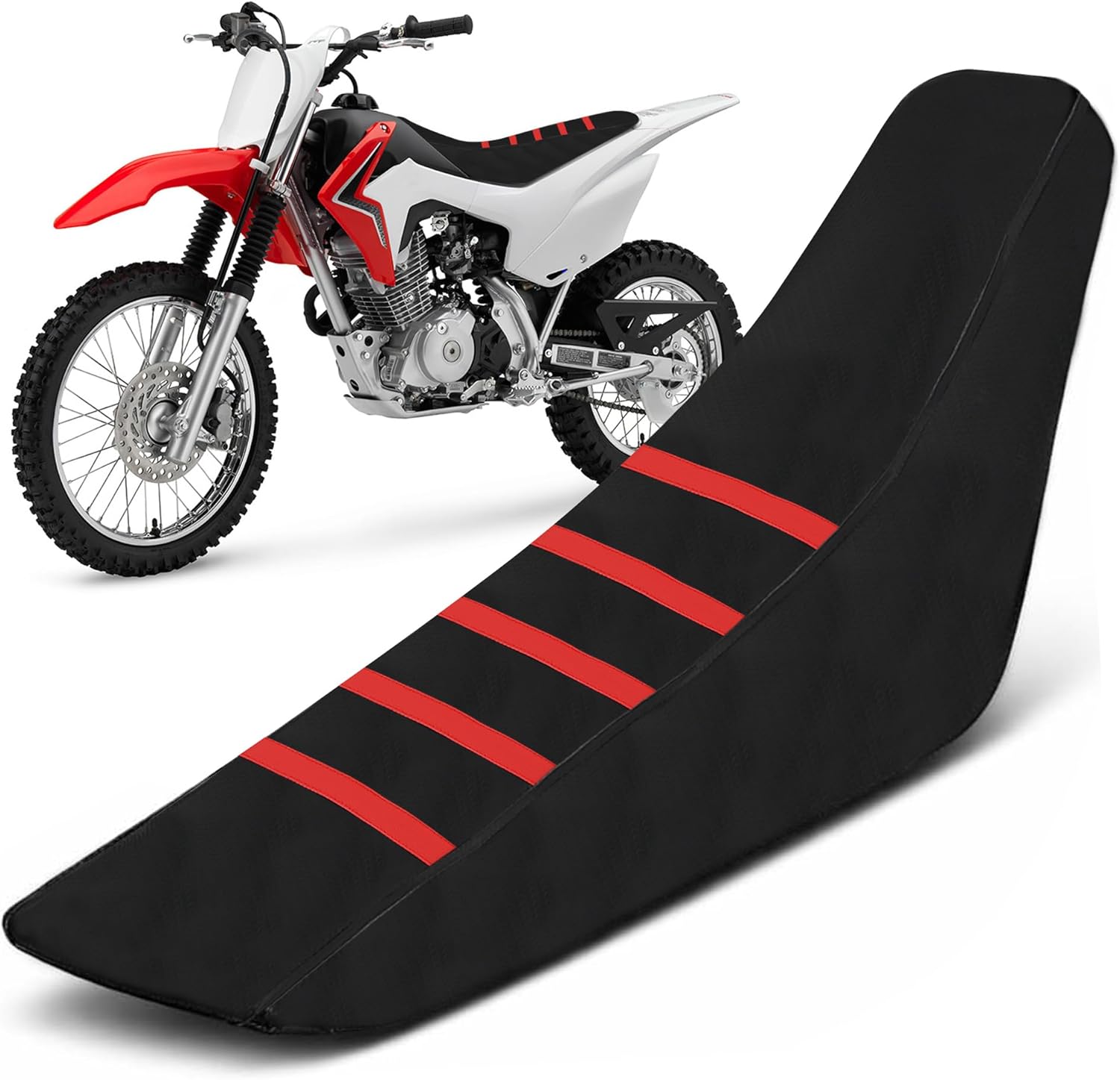 Dirt Bike Seat Cover Cushion for CRF 110 125F CRF110F CRF125F 2023 2024 2025 Pit Bike Non-Slip Surface Gripper Soft Red