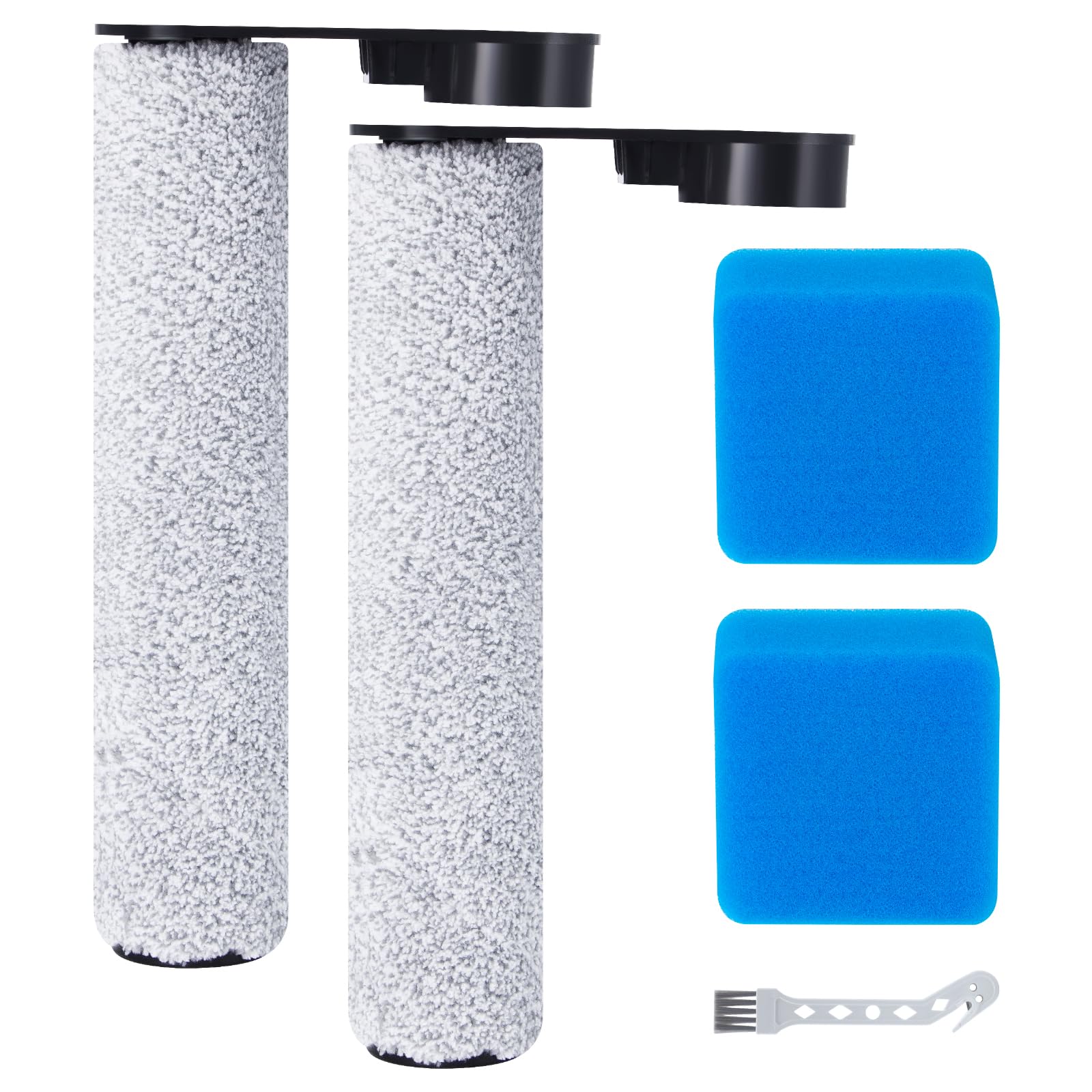 Roller Brush and Filter Accessory Set for JONR ED12 Vacuum Cleaner, for Eureka NEW430 Wet Dry Vacuum Cleaner, Replacement Parts Including 2 Brush Rollers, 2 Filters, 1 Cleaning Brush