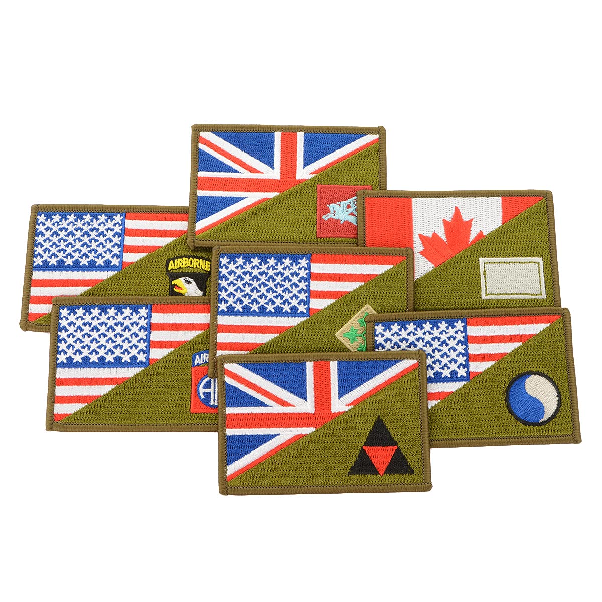 WW2 Themed Half Flag Military Patches (Pegasus)
