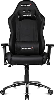 AKRacing SX - Silla (Asiento acolchado, Respaldo acolchado, Negro, Negro, Imitación piel, Imitación piel)