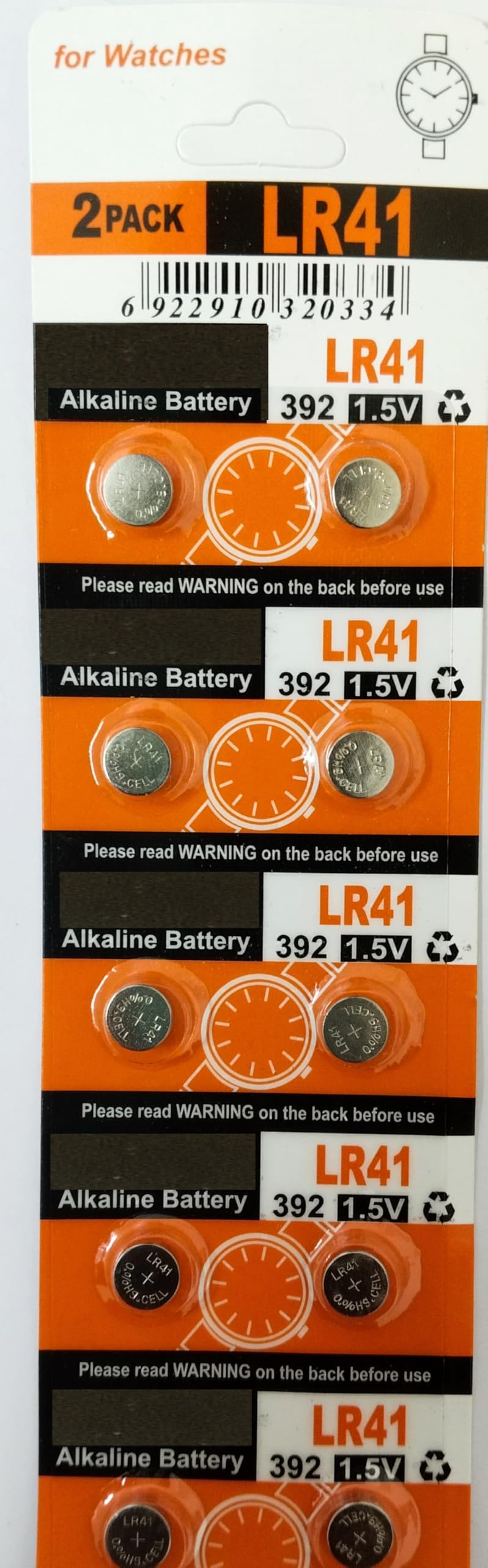 Lr41 Ag3 Lr736 392 392A 192 Sr41 Button Coin Cell Battery - Pack of 10