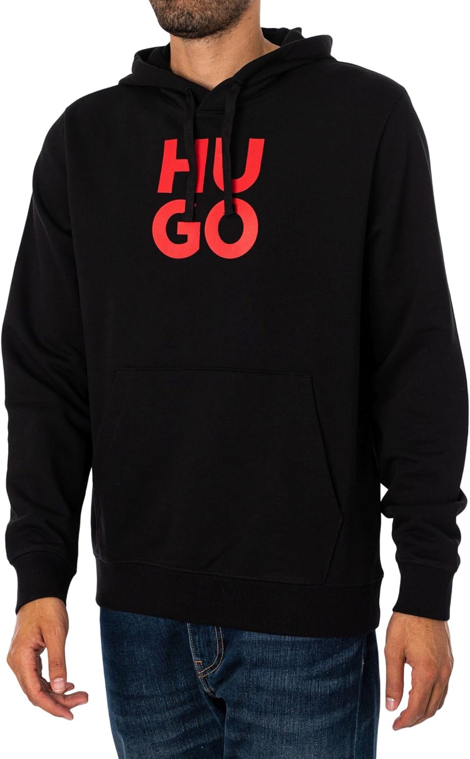 HUGO mens Stack Logo Hooded Sweatshirt - Image 2