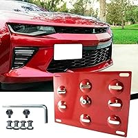 Vista 5 de x xotic tech Soporte de montaje de placa de matrícula con gancho de remolque para parachoques delantero, kit de soporte para adaptador de orificio