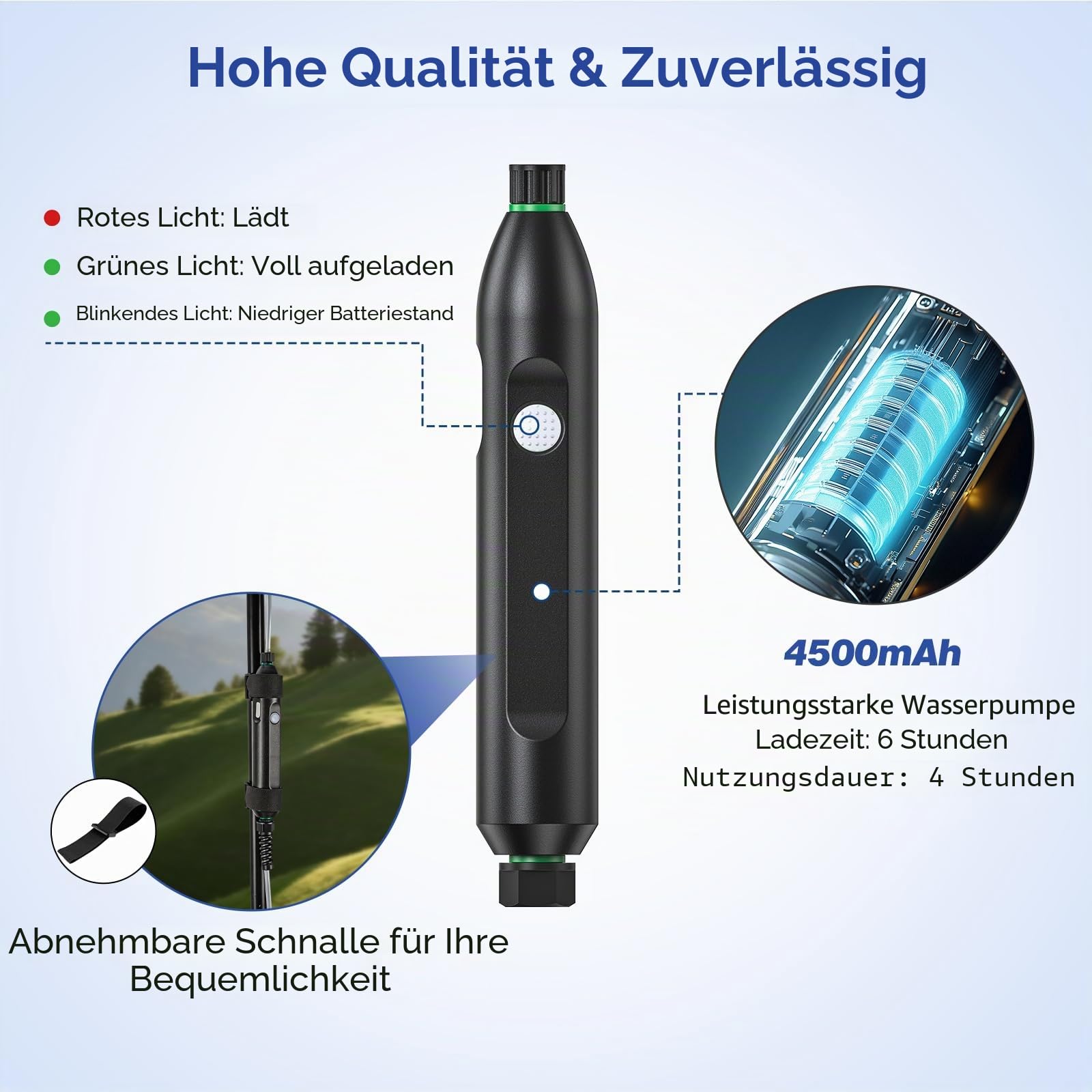 26 FT Tragbare Misters für Außenterrasse - Outdoor-Misters für Sommerkühlung, tragbares Besprühungssystem mit 4500mAh Wasserpumpe, 20L Eimer, 8 Düsen, Wassernebler für Terrasse/Schirm/Camping