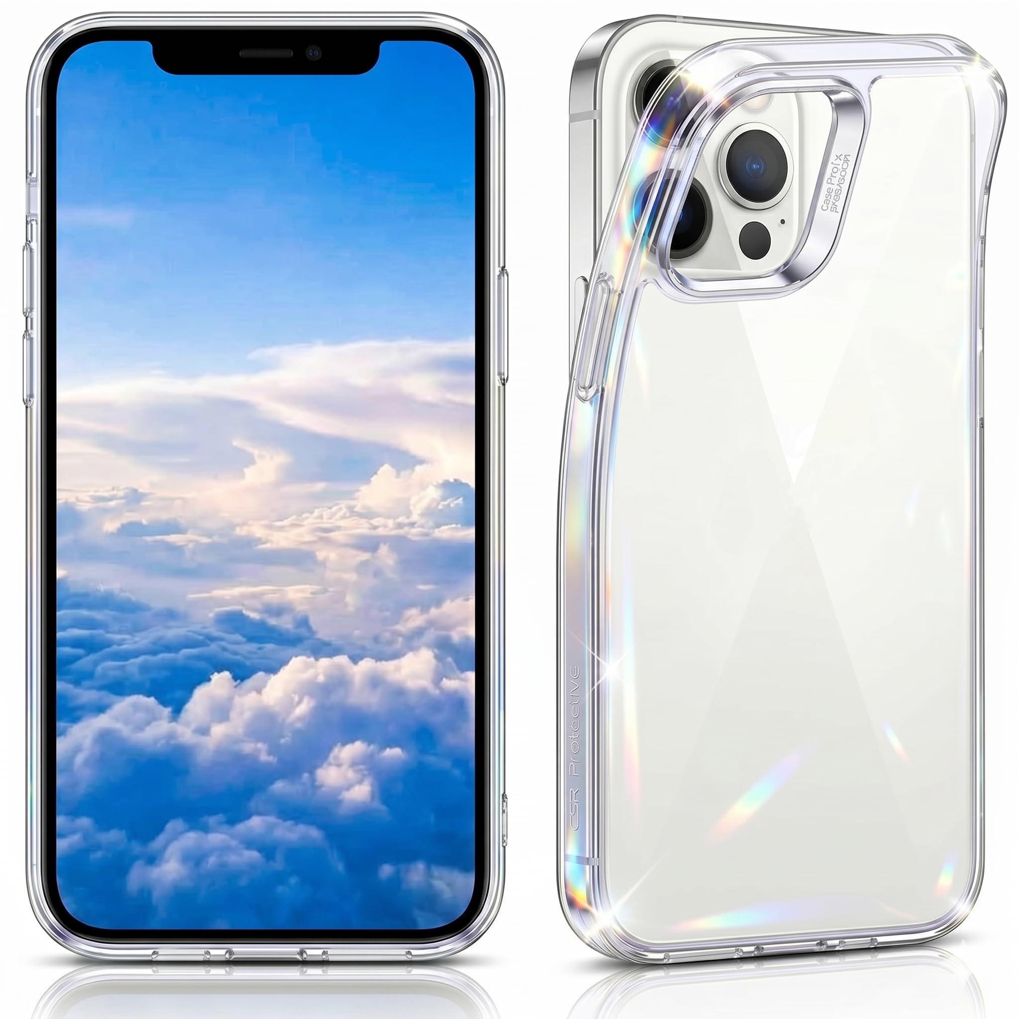 Fundas transparentes y delgadas compatibles con iPhone 12 Pro, fundas de silicona TPU antiamarilleamiento, ultradelgadas, transparentes, con protección de cámara y carga inalámbrica (paquete de 100)