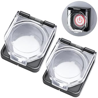 2Pcs Momentary Power Push Button Switch Cover, Waterproof and Collision Resistant Dustproof Safety Protector for 22mm 7/8" Mounting Hole Computer PC Desktop