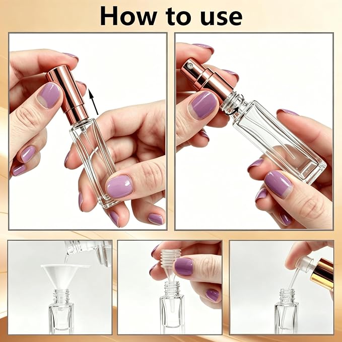 Atomizador de perfume recargable de vidrio 10ml 6 pzas miniatura 6