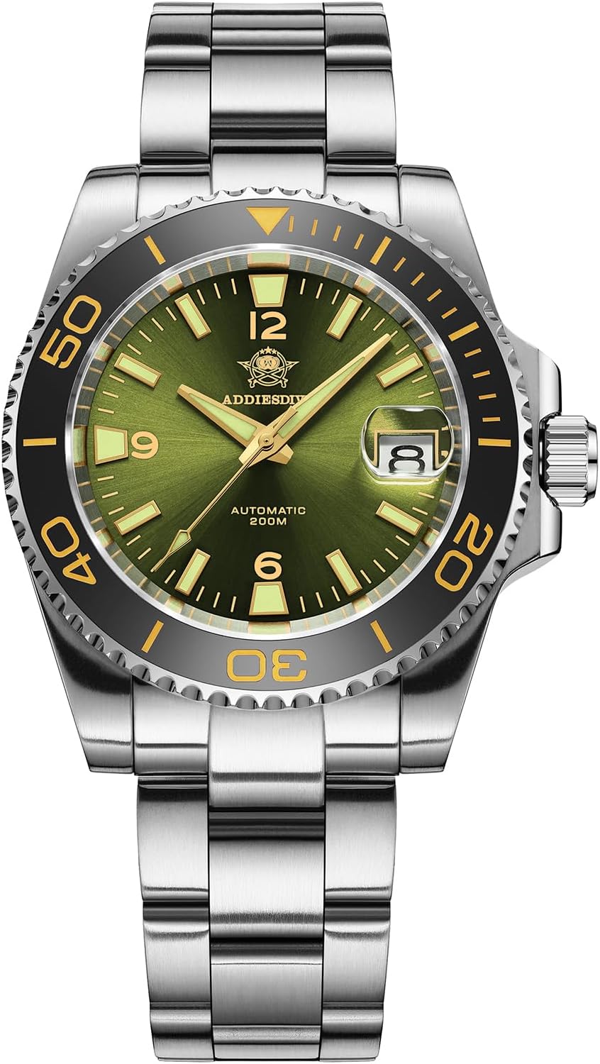 ADDIESDIVE Diving Watch Men's Automatic 200 m NH35A Automatic Men's Watch BGW9 Super Luminous Ceramic Bezel Analogue Watch Men AD2085