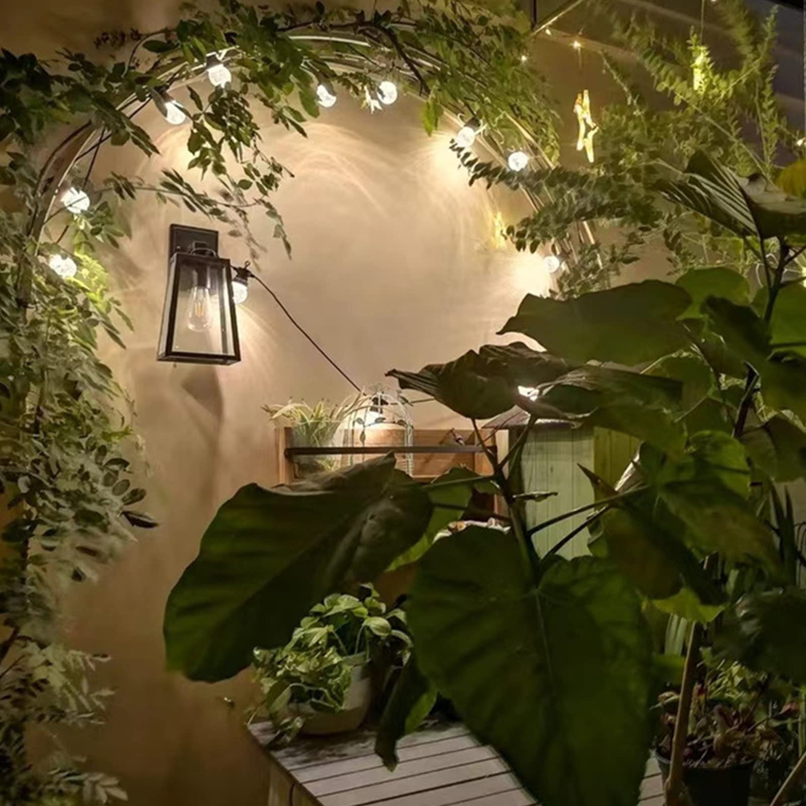 Arbor ogrodowy, metalowy łuk, antykorozyjna rama wspinaczkowa do roślin z wiązaniem i podstawą o długości 100 m, do dekoracji wnętrz, do ogrodu, trawnika, patio, pawilonu, 3