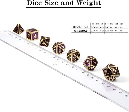 Miniatura 75 de DNDND - Juego de dados de metal para D&D, 7 dados DND verdes con caja de metal para juegos de rol como Dungeons and Dragons y juegos de mesa verde