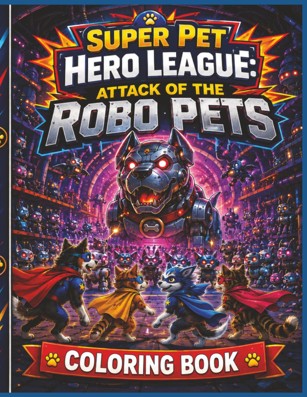Super Pet Hero League: Attack Of The Robo Pets Coloring Book: A Heroic Read-Along Coloring Book (Super Pet Hero League Hero Adventures)