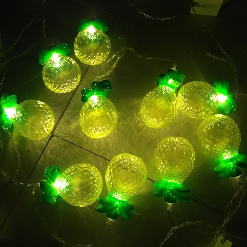 BARGAINS-GALORE 10 LED Pineapple Garland Fairy Lights - Novelty Indoor String Lights | Ideal Creative Decoration for Christmas, Parties & Festivals | Battery Operated String Light Set