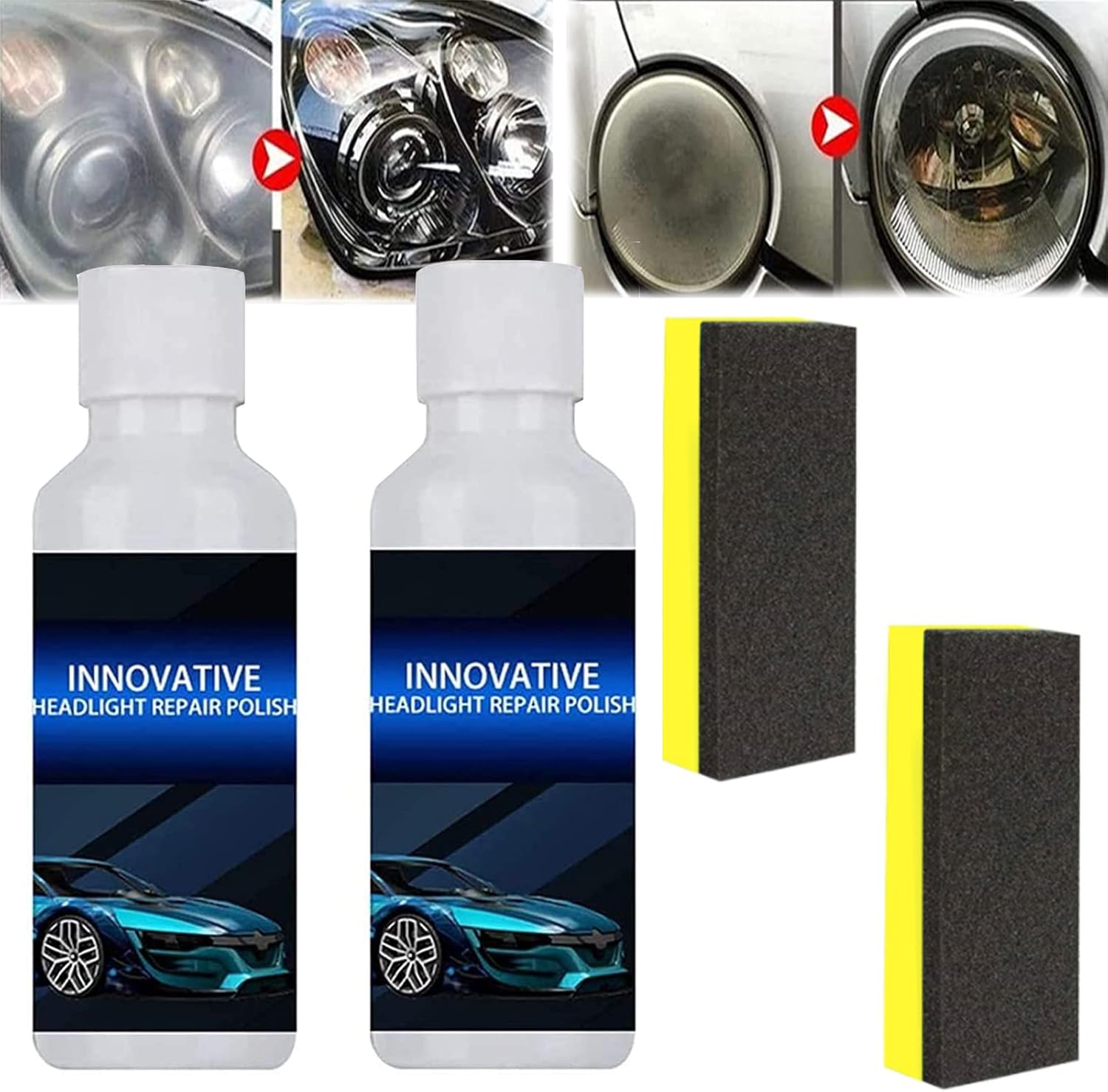 Innovative Car Headlights Polish Repair Fluid Liquid 3 in