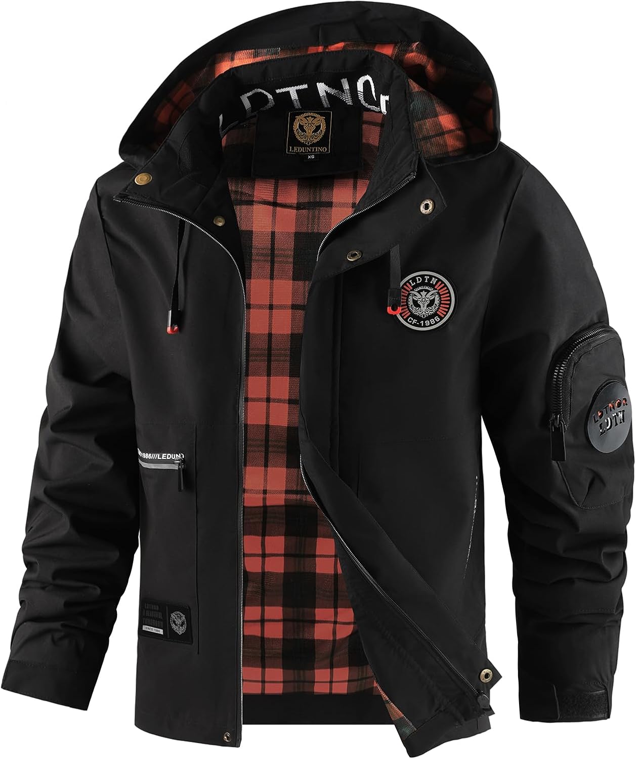 Men's Casual Jackets, Lightweight Water-Resistant Jackets, Softshell Hooded Jacket, Spring/Fall Outdoor Wear