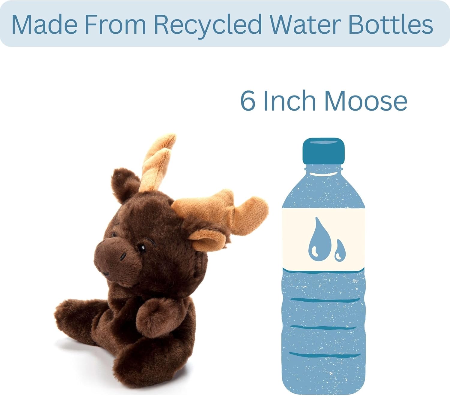 The Petting Zoo Moose Stuffed Animal Plushie, Gifts for Kids, Nuggetz Wildlife Animals, Moose Plush Toy, 6 inches