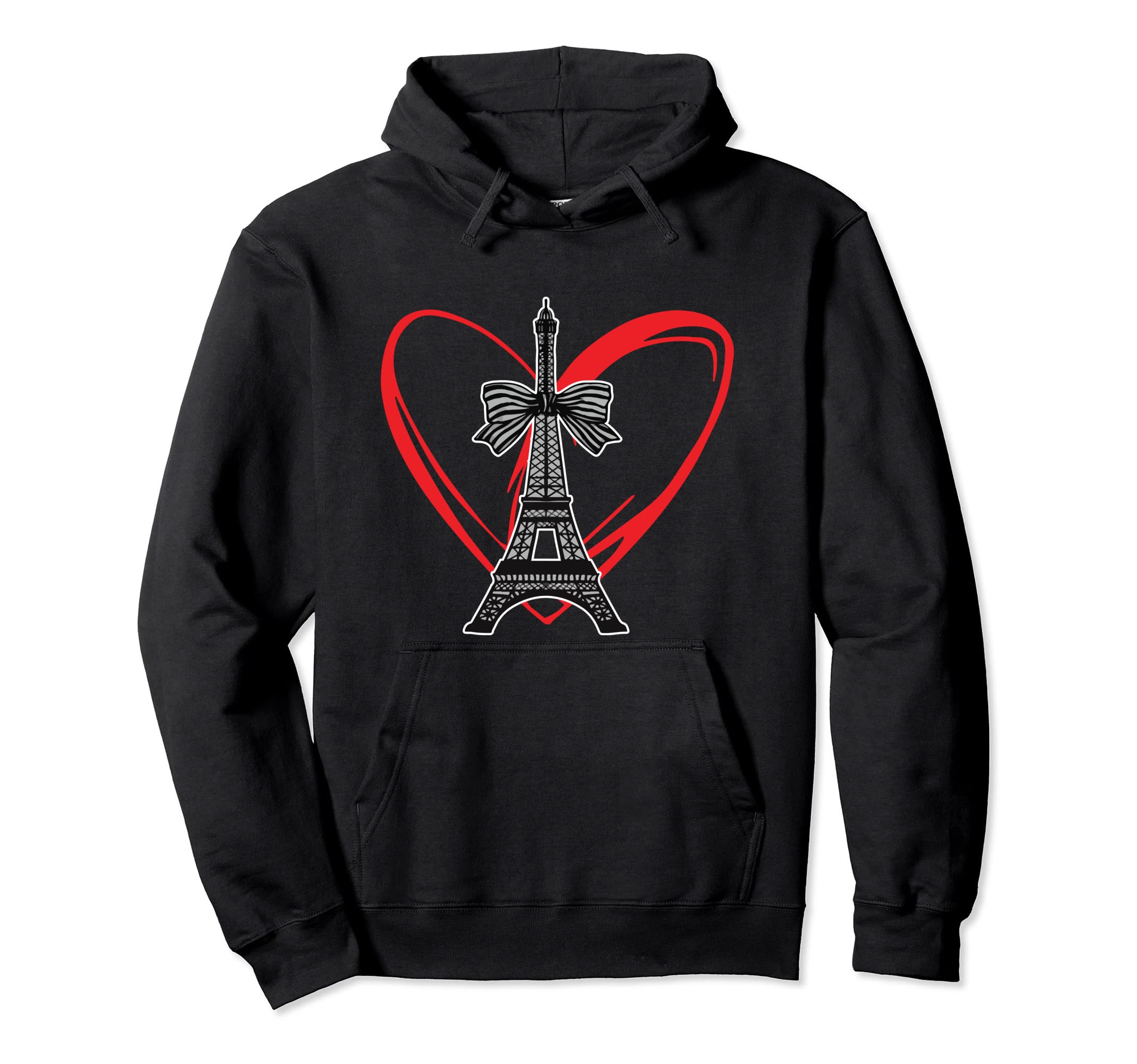 Eiffel Tower with loop A Heart direct from Paris by a French Pullover Hoodie