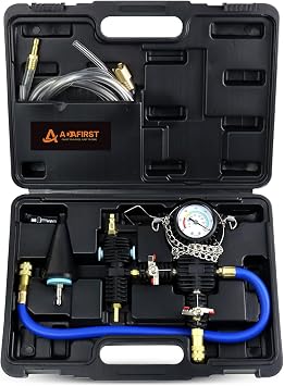 Coolant Vacuum Refill Kit, Cooling System Radiator Vacuum Purge & Fill Tool Kit, Automotive Coolant Filler with Universal Adapter Hoses for Car Motorcycle Truck Airlift Use Black