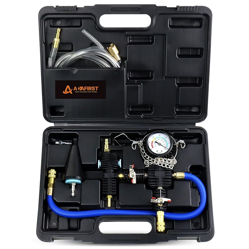 Kit de Abastecimento a Vácuo para Fluido de Arrefecimento ADAFIRST AD10101BK com Adaptador Universal, Mangueiras e Maleta Preta