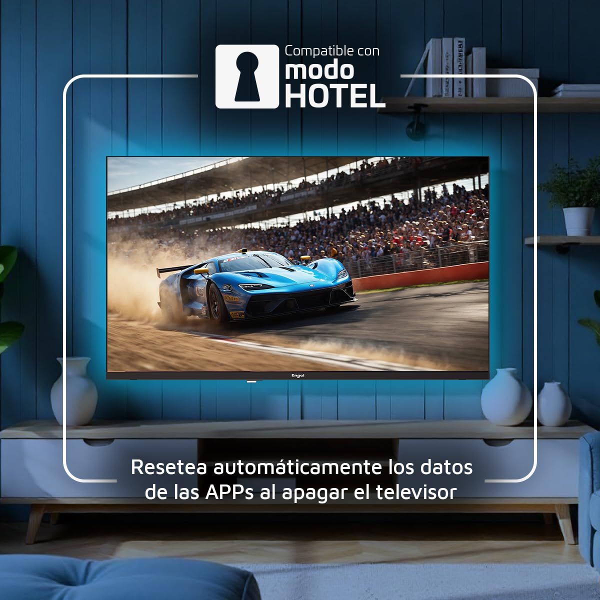 Engel TV 32 Pulgadas HD Ready LED LE3267T2, Dolby Audio, 3 HDMI, 2 USB, Entrada Sat, Modo Hotel, Televisor 1366x768, Reproductor Multimedia, DVB-T2/C/S2, Negro 2026
