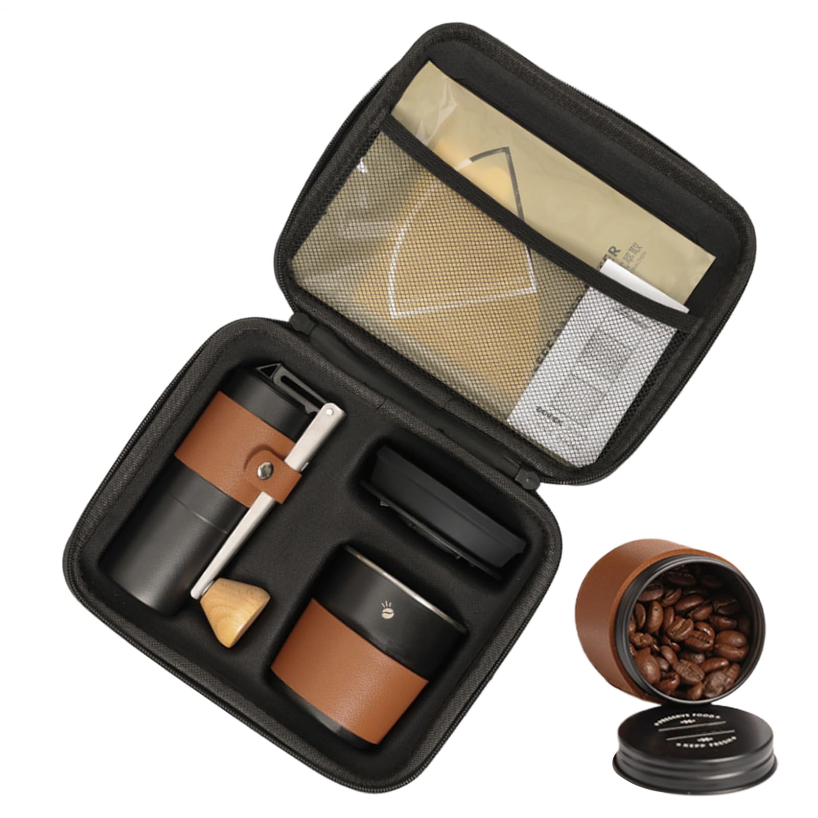 Generisch Camping Kaffeemaschine - Filterkaffeemaschine | Multifunktionale Kaffeemühle Mit Tragbarem Kaffeezubehör-Set Für Reisen, Wandern, Und Zuhause