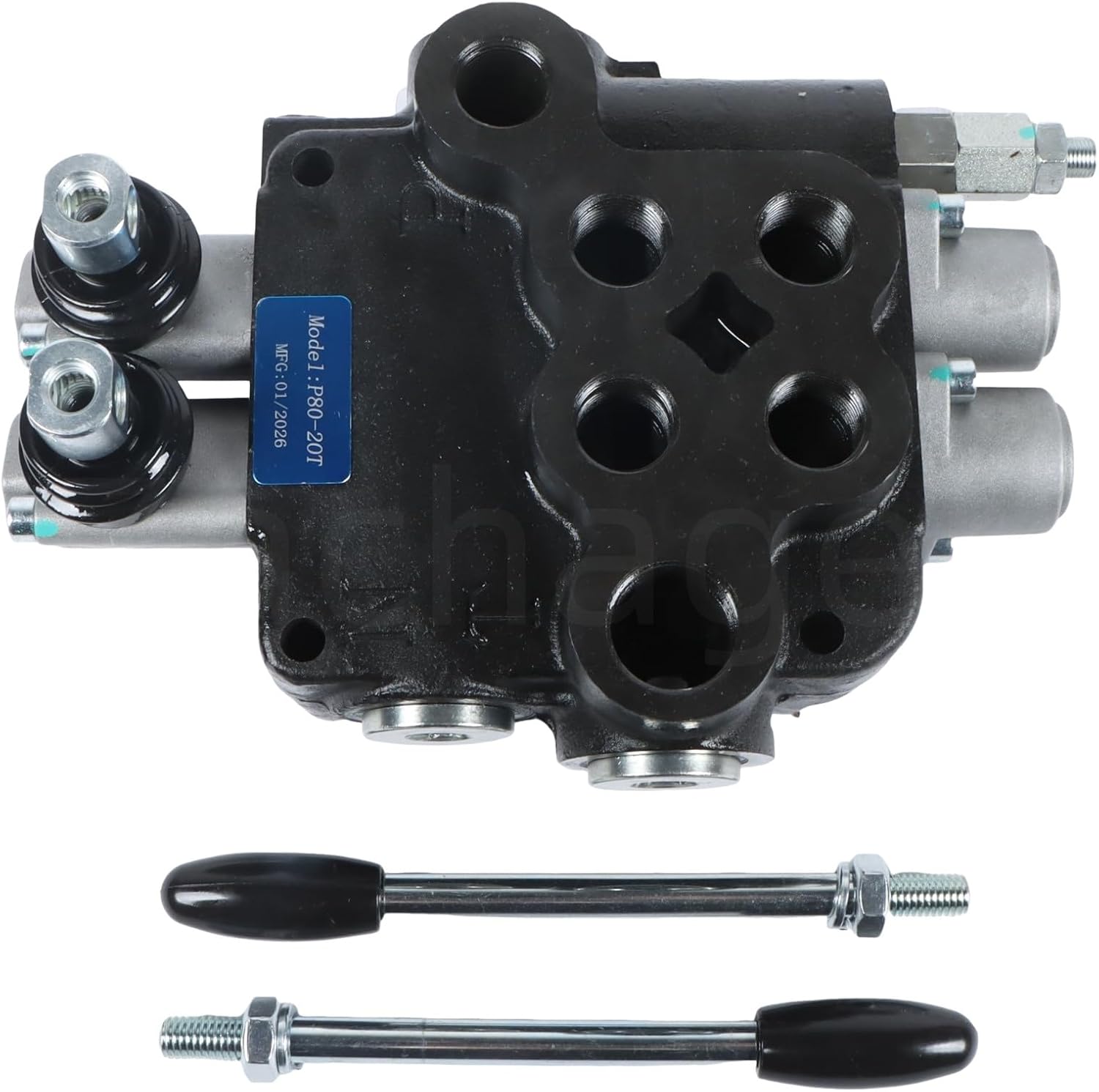1 Piece Hydraulic Directional Control Valve 2 Spool 21 GPM G Port Adjustable Pressure Relief Lever Handle One-Piece Double Acting Parallel Center 3600 PSI