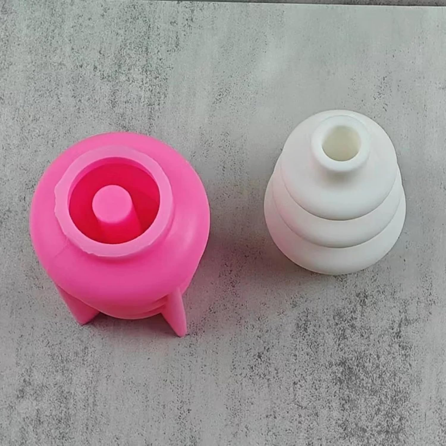 Circular Stacked Vase Epoxy Resin Silicone Mold Geometric Flower Pot Silicone Mold Succulent Planter Plaster Concrete Mold