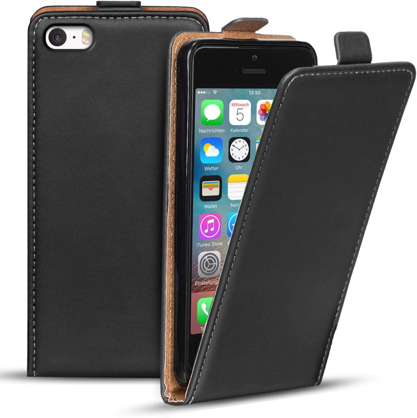Kwmobile Custodia A Libro Per LG G8s ThinQ, Similpelle Nera, Con Porta Carte, Supporto E Chiusura Magnetica