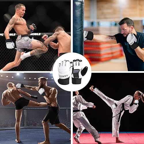 Miniatura 7 de LiMMAX Guantes de boxeo de kickboxing, guantes de MMA para hombres y mujeres, guantes de boxeo de medio dedo, guantes de boxeo, guantes de boxeo