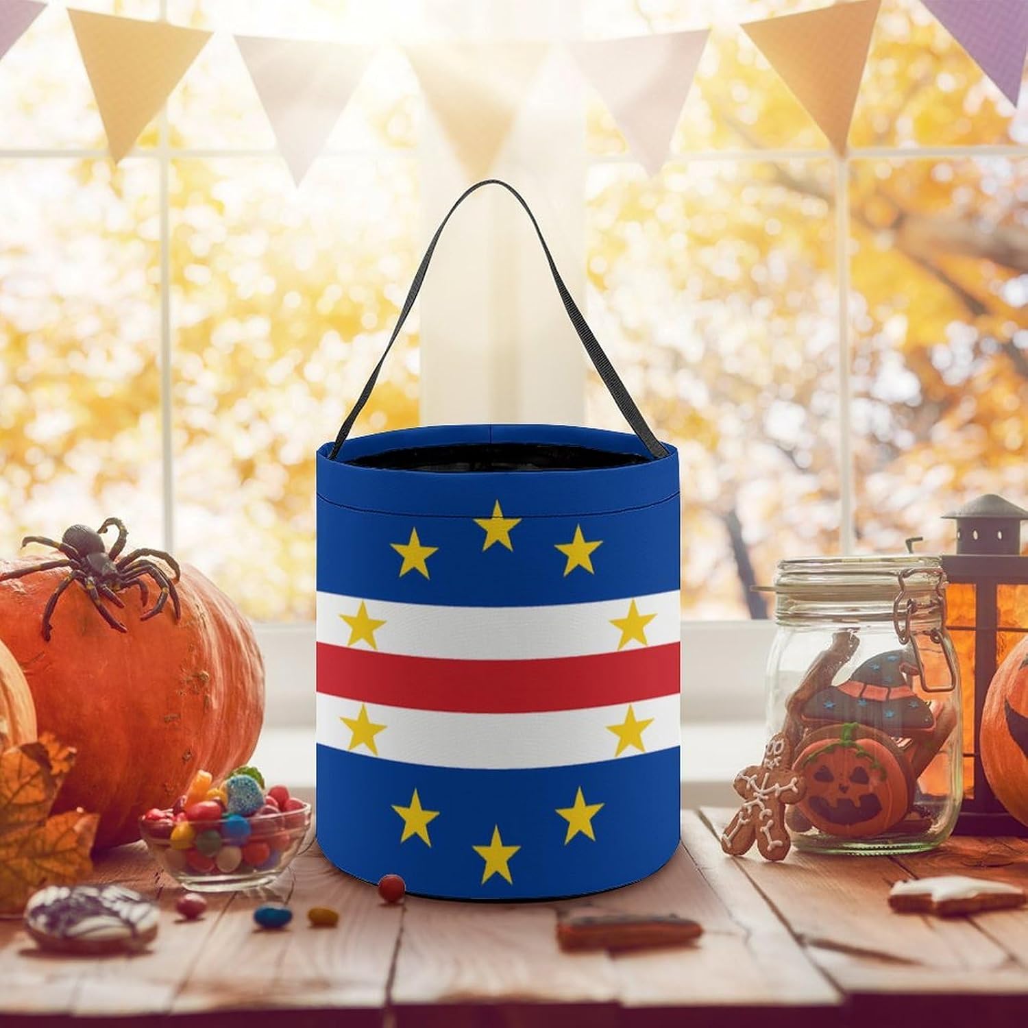 Flag of Cape Verde Candy Bag Halloween Treat Goody Bags Party Basket Handbag Holiday Decor