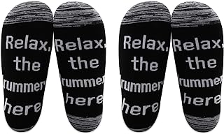 LEVLO Inspirational Drummer Gift Men Socks Relax the Drummer's Here Socks for Drummer Lover Musician Festivals Gifts