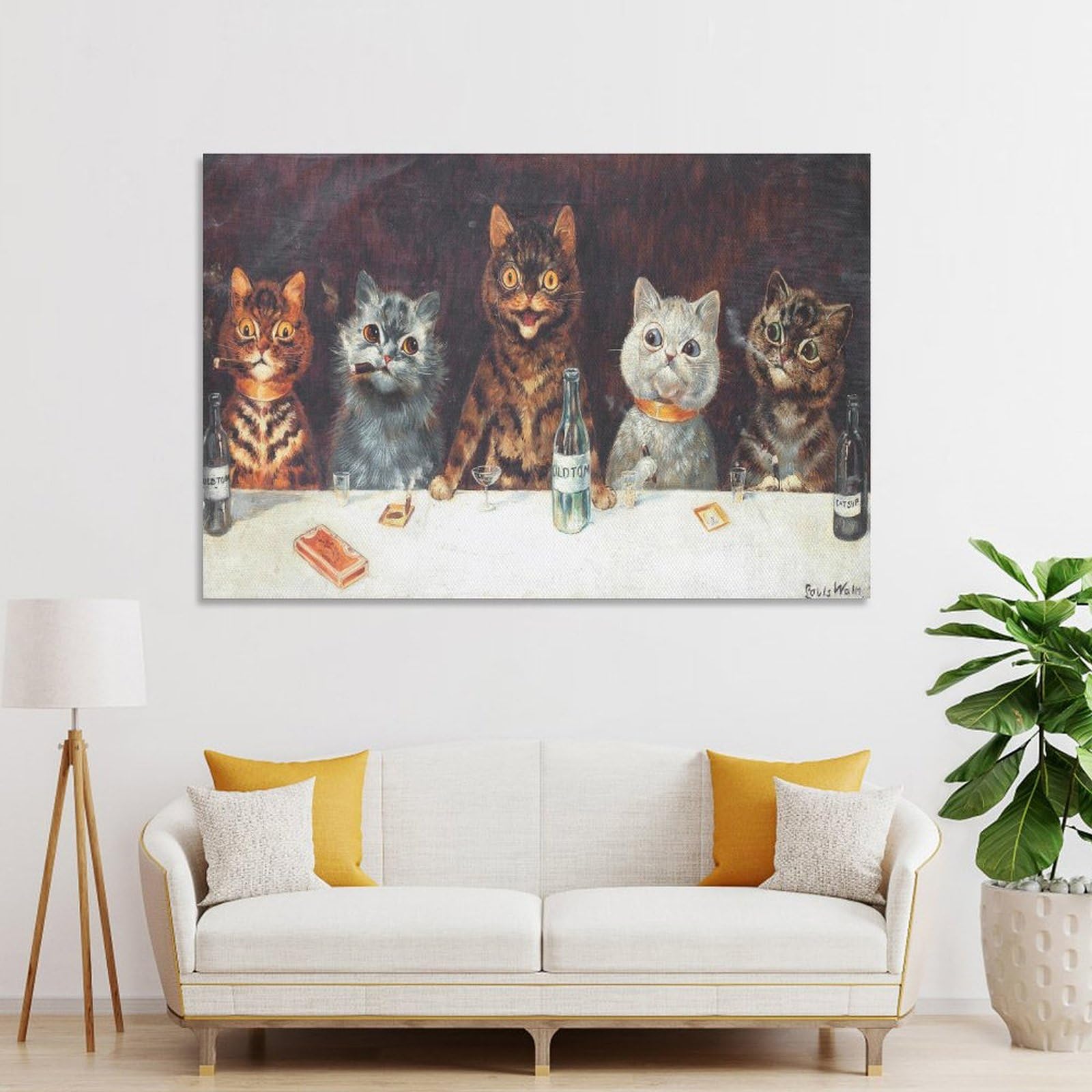 Amazon.co.jp: Louis Wainルイス・ウェイン画家の絵画【バーの猫