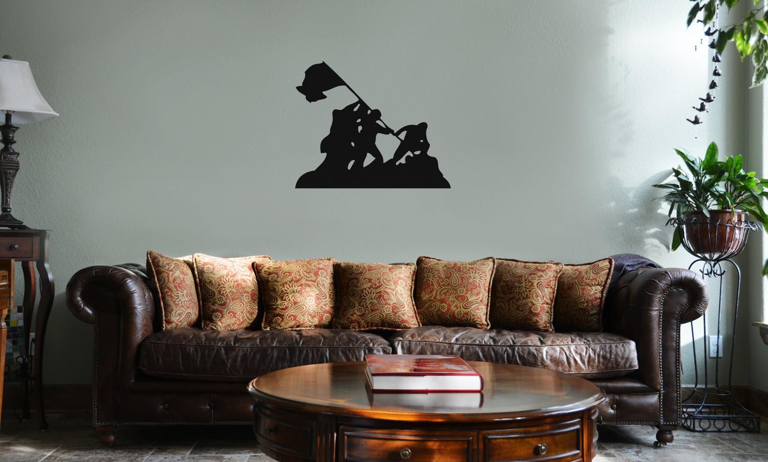 Decal Serpent Iwo Jima WWII Silhouette Vinyl Wall Mural Decal Home Decor Sticker (Black)