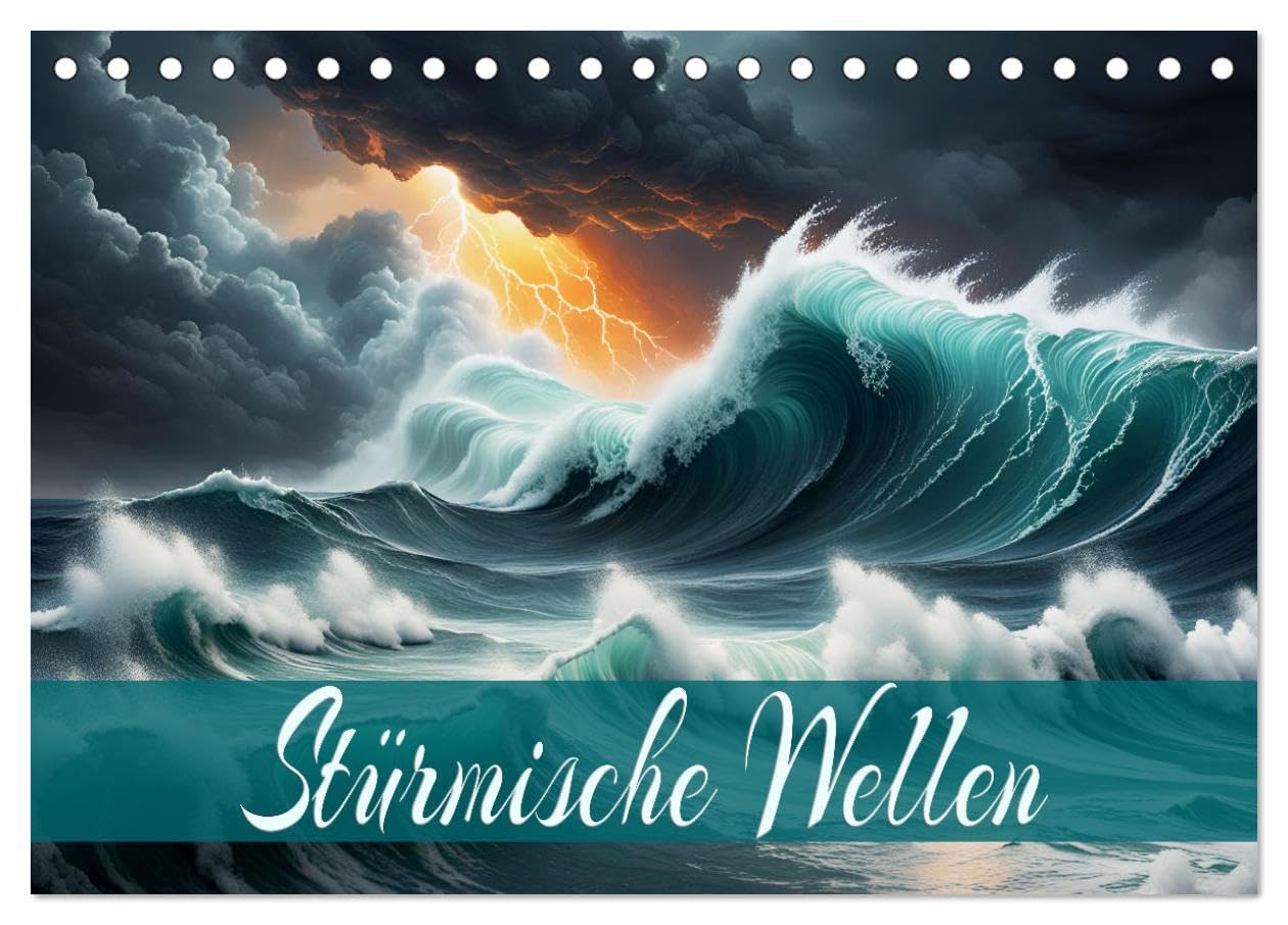 Stürmische Wellen (Tischkalender 2025 DIN A5 quer), CALVENDO Monatskalender: Tanz der Meereswogen, inspirierende Naturgewalt. (CALVENDO Natur)