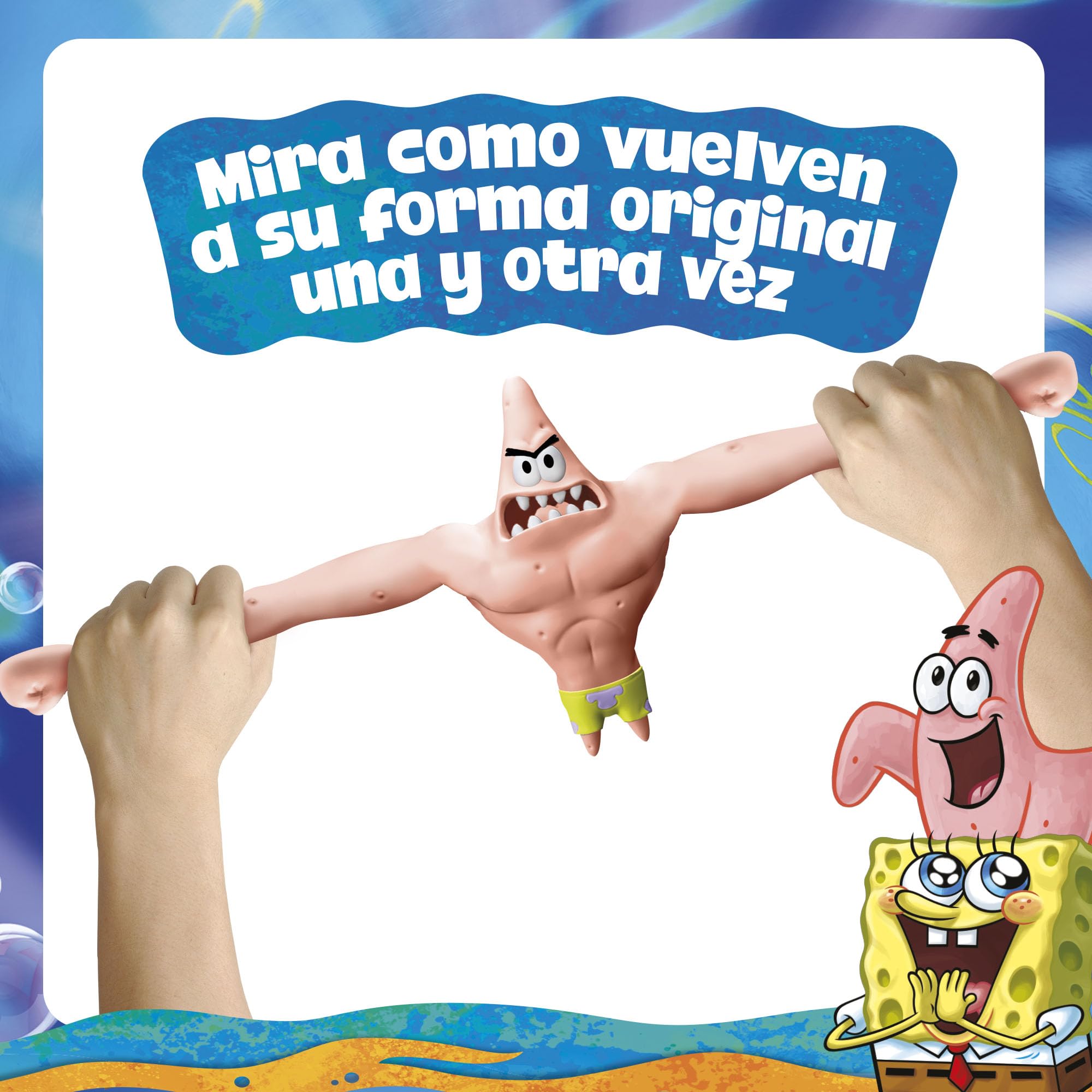 Bizak Monsterflex SpongeBob Figurka SpongeBob Super Wysuwana Elastyczna Lalka, Oficjalny produkt, 4 modele do kolekcjonowania, dla fanów i dzieci od 6 lat (64393003-1)