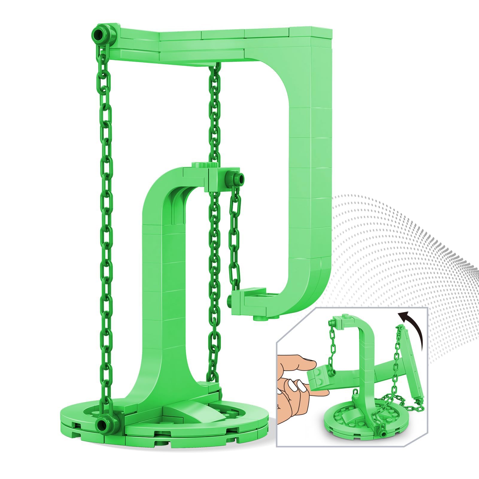 WINNER SPACE Tensegrity Sculpture Creative Building Sets, MOC Tensegrity Table Balancing Model, Physics Toy, Halloween Decor Christmas Easter Gifts for Boys Girls, Green (66 PCS