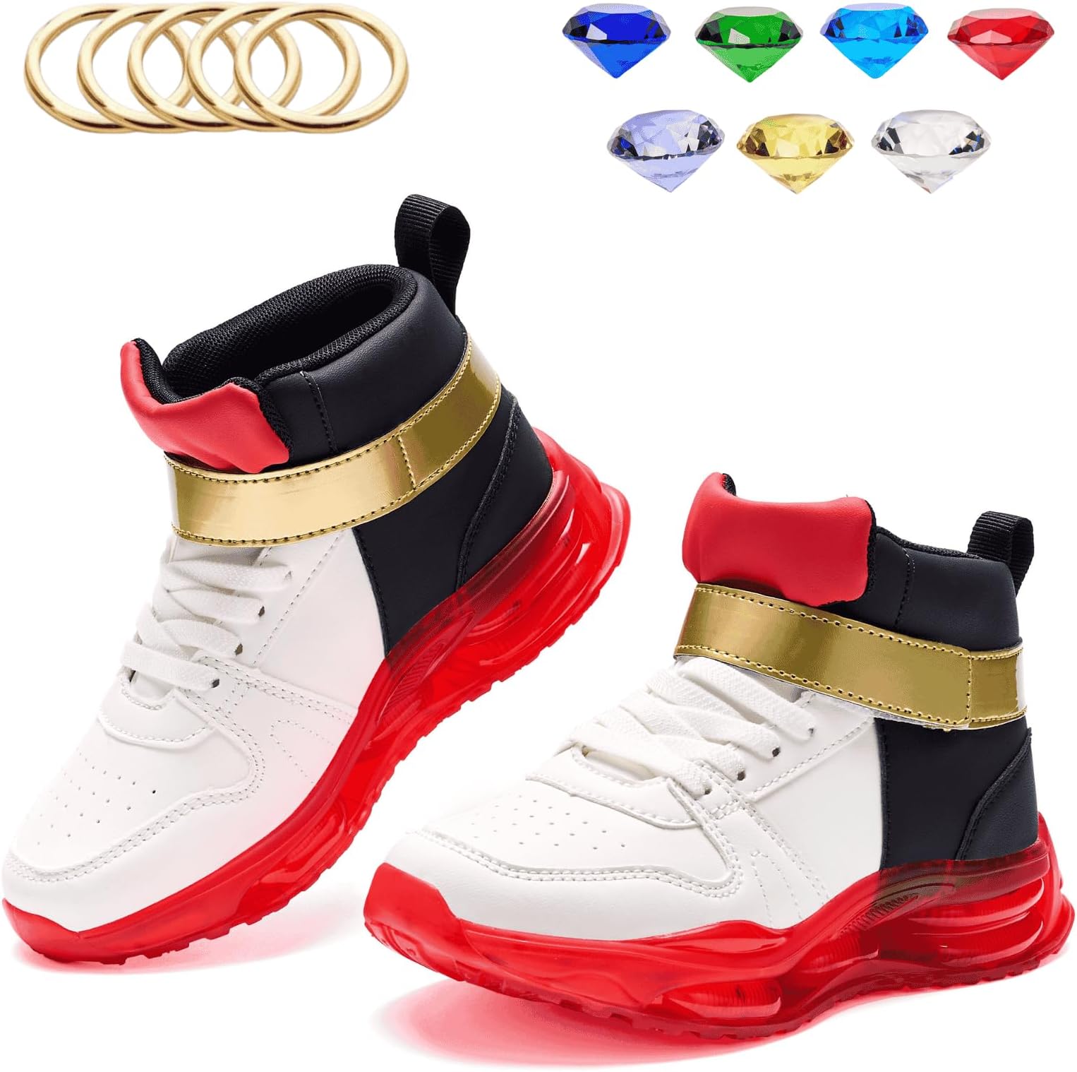 White Black Sneakers for Boys Girls Fashion Walking Shoes