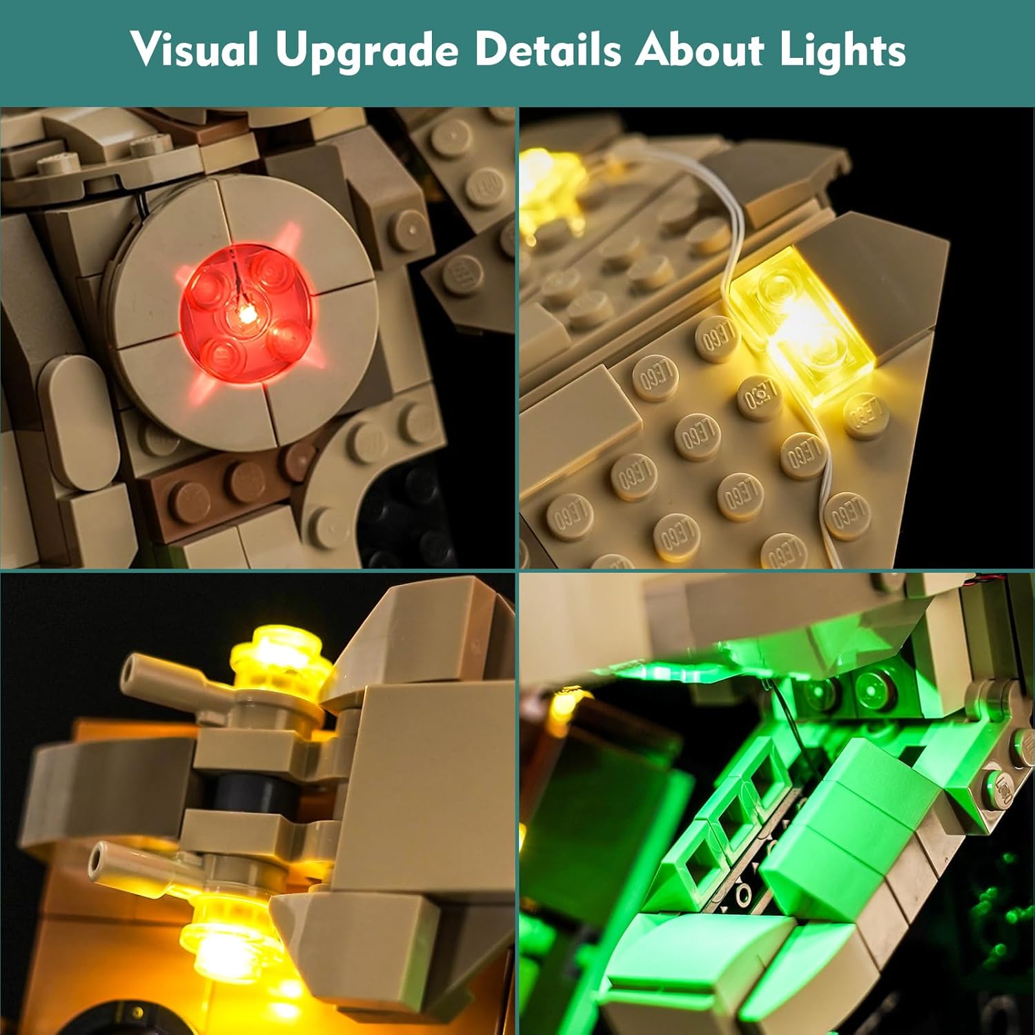 LocoLee Light kit Compatible with Lego Dinosaur Fossils: Triceratops Skull - No Model Only Light, LED Lighting Accessories Compatible with Lego Triceratops Skull 76969