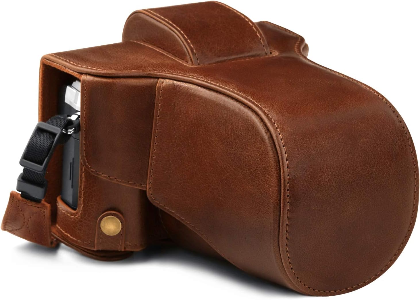 Megagear MG1863 Ever Ready Genuine Leather Camera Case Compatible With Olympus Om-D E-M5 Mark Iıı - Brown