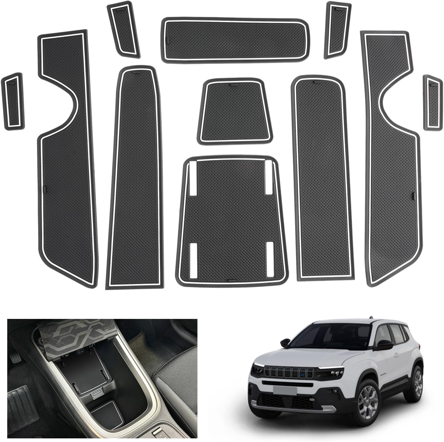 Rubber matten compatibel met Jeep Avenger (benzine) 2023- & Fiat 600 (benzine) 2023- & Alfa Romeo Junior (benzine) 2024- (4-delig montagesysteem Rubber matten compatibel met Jeep Avenger (benzine) 2023- & Fiat 600 (benzine) 2023- & Alfa Romeo Junior (benzine) 2024- (4-delig montagesysteem