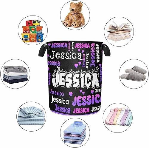 Miniatura 10 de Cesta de lavandería con estampado de mariposa de princesa niña, cesta de lavandería personalizada con tu nombre de diseño, juguetes y cestas de