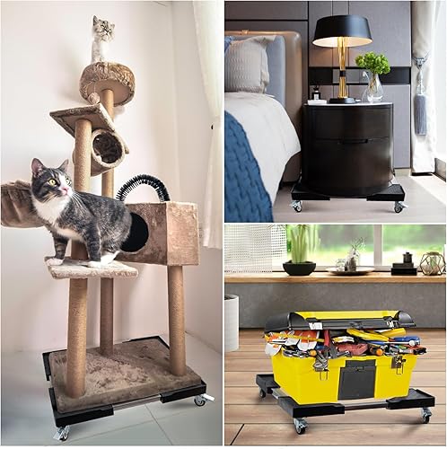 Miniatura 4 de Muebles para electrodomésticos, carrito de muñeca para nevera, soporte ajustable para lavadora, rodillo móvil con 2 ruedas giratorias de bloqueo,