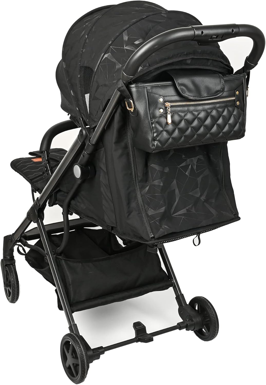 Valleycomfy Universal Stroller Organizer-Parent Console with Insulated Cup Holders-Stroller Caddy with Adjustable Straps Fit For Most Stroller, Black : Baby