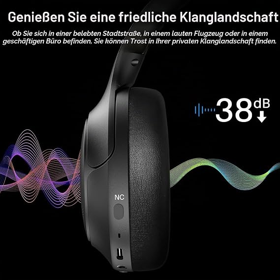 TOZO Hybrid ANC Over-Ear Headphones Wireless Bluetooth Hi-Res Audio