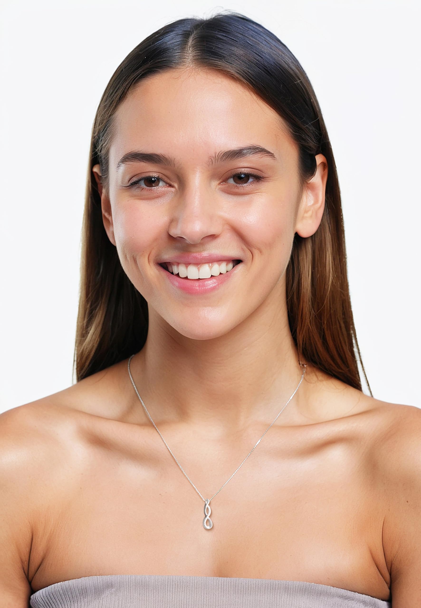 Sofia Milani - Collana da Donna in Argento 925 - Con Pietra Zircone - Ciondolo ad Infinito